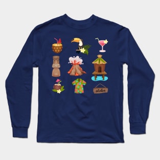 Hawaii symbols set Long Sleeve T-Shirt